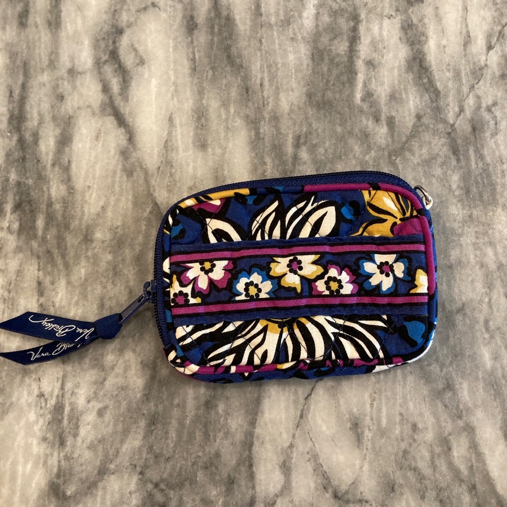 Vera Bradley African Violet Coin Cosmetic Lipstick Case Purse Coin Bag NWOT